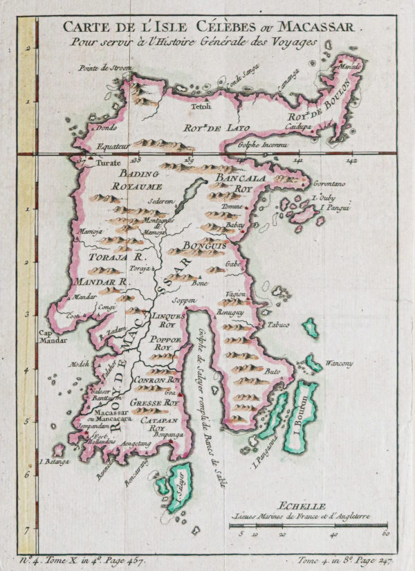 Carte géographique ancienne - Île Célèbes