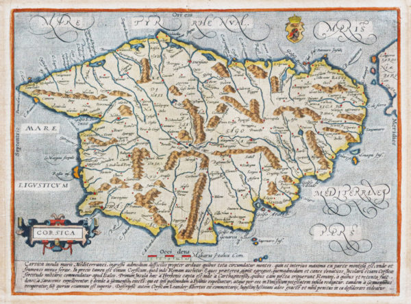 Carte géographique ancienne de la Corse