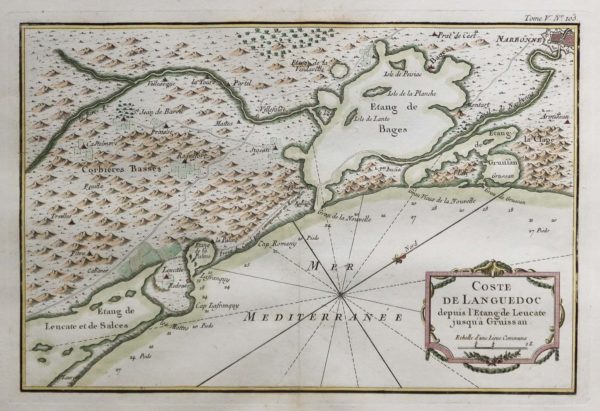 Carte marine ancienne - Etang de Leucate et Bages-Sigean