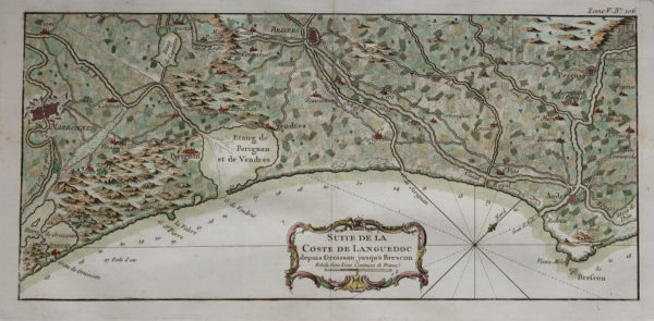 Carte ancienne de Perpignan - Etang de Vendres