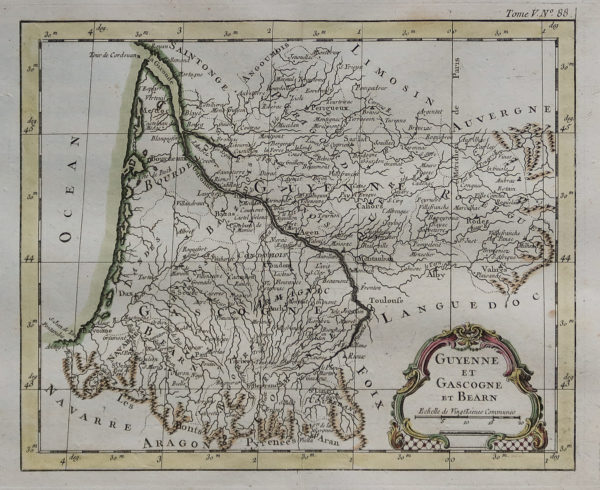 Carte ancienne de la Rivière de Guyenne - Gascogne