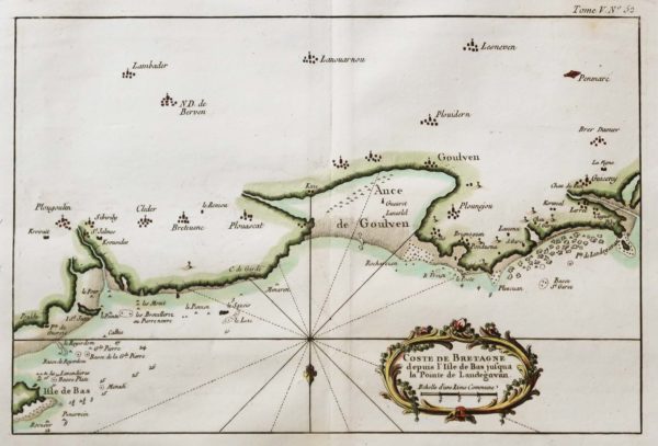 Carte marine ancienne - Baie de Goulven - l’Île de Batz