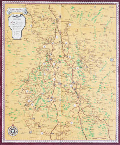 Carte itinéraire de l’Auvergne et pays avoisinants