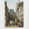 Gravure ancienne - Rue du Gros-Horloge - Rouen