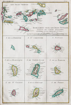 Carte géographique ancienne des Antilles