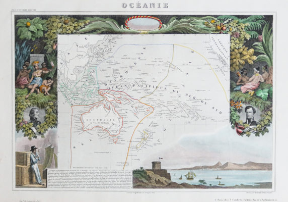 Carte géographique ancienne - Océanie