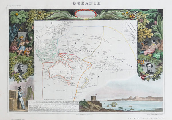 Carte géographique ancienne - Océanie
