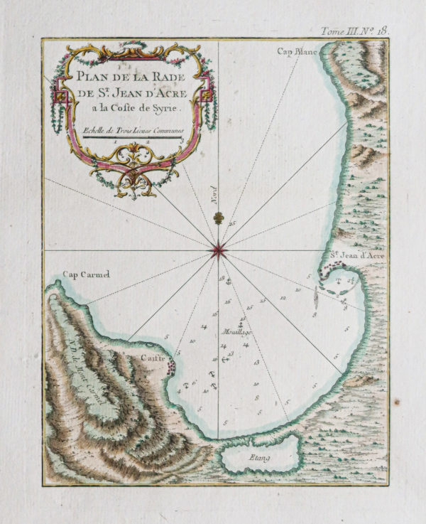 Carte marine ancienne d'Acre - Israël - Syrie