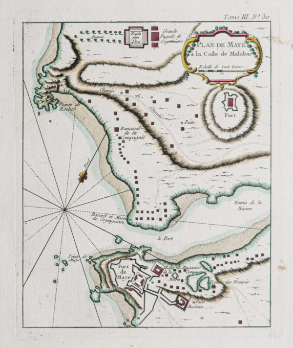 Carte marine ancienne des Côtes de Malabar - Kerala