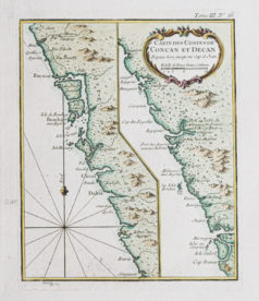 Carte marine ancienne des Côtes de Concan - Bombay