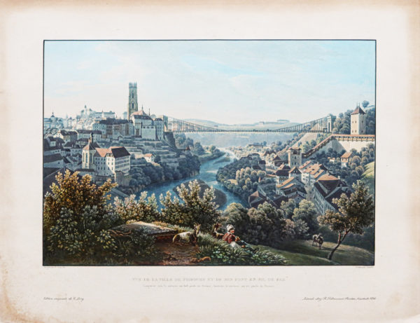 Gravure ancienne de Fribourg