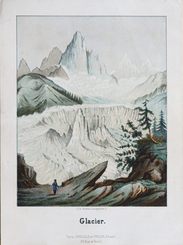 Lithographie ancienne - Glaciers