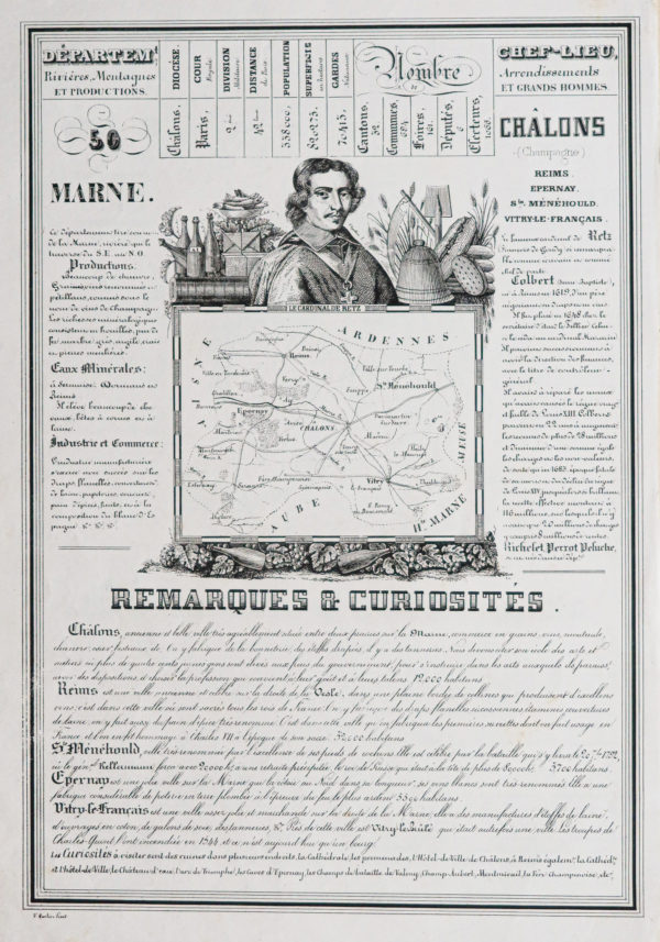 Carte ancienne - département de la Marne