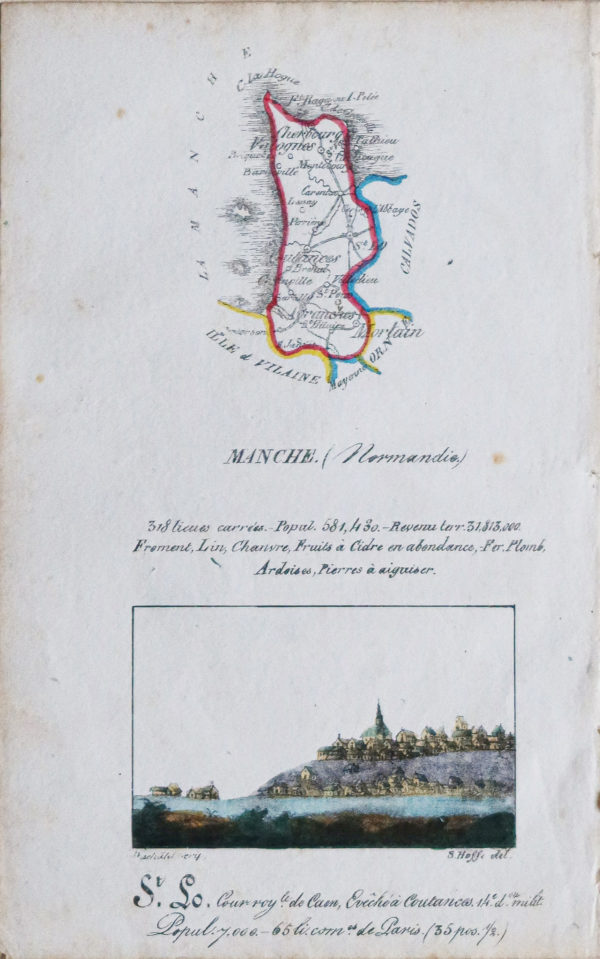 Carte ancienne de la Manche - Normandie