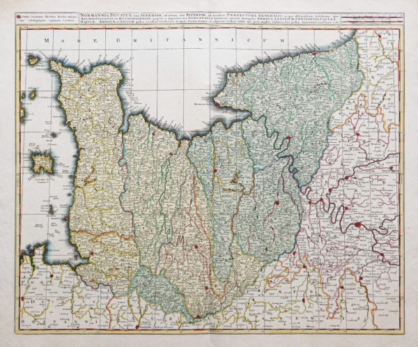 Carte géographique ancienne de la Normandie