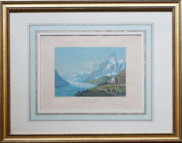 Gravure ancienne de Montenvert - Mer de glace