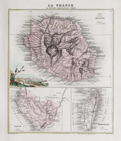 Carte ancienne - Réunion - Madagascar - Gabon