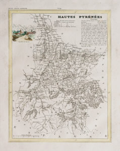 Carte ancienne des Hautes Pyrénées