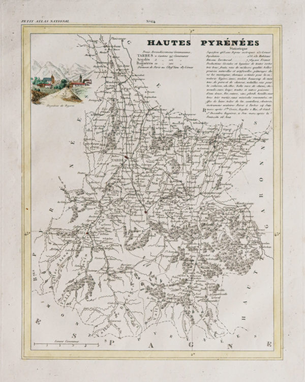 Carte ancienne des Hautes Pyrénées