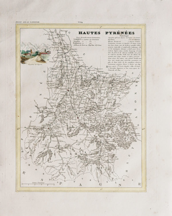 Carte ancienne des Hautes Pyrénées