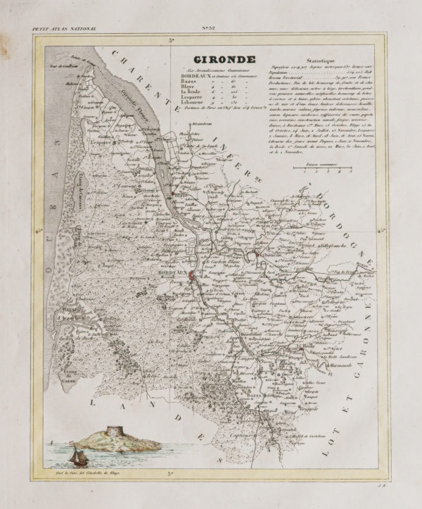 Carte ancienne de la Gironde