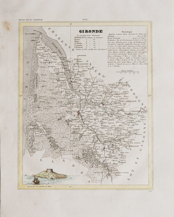 Carte ancienne de la Gironde