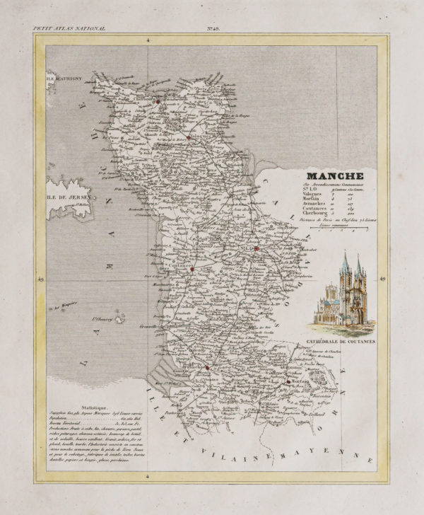 Carte ancienne - Département de la Manche