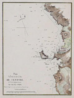 Plan ancien du port et de la côte de Centuri - Corse