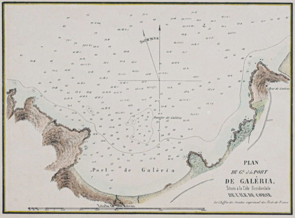 Plan ancien du golfe et du port de Galéria - Corse