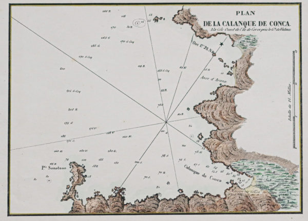 Plan ancien de la calanque de Conca - Corse