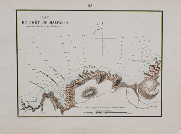 Plan ancien du port de Malfalco - Corse