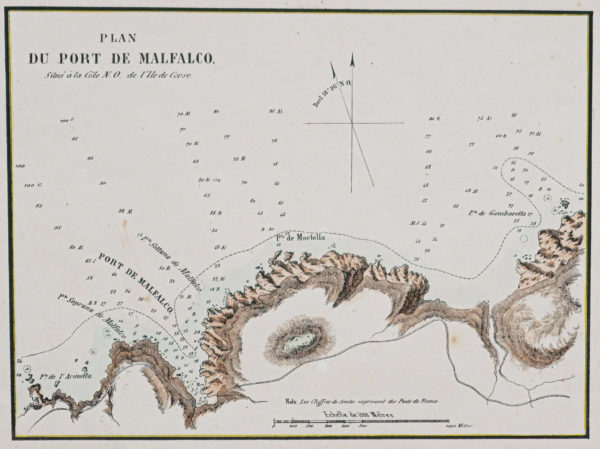 Plan ancien du port de Malfalco - Corse