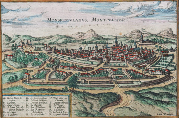 Plan ancien de la ville de Montpellier