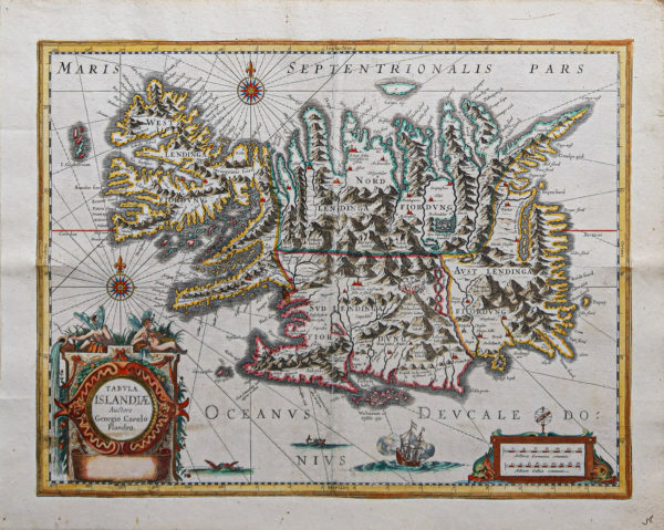 Carte géographique ancienne de l’Islande