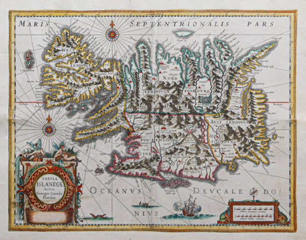 Carte géographique ancienne de l’Islande