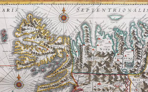 Carte géographique ancienne de l’Islande