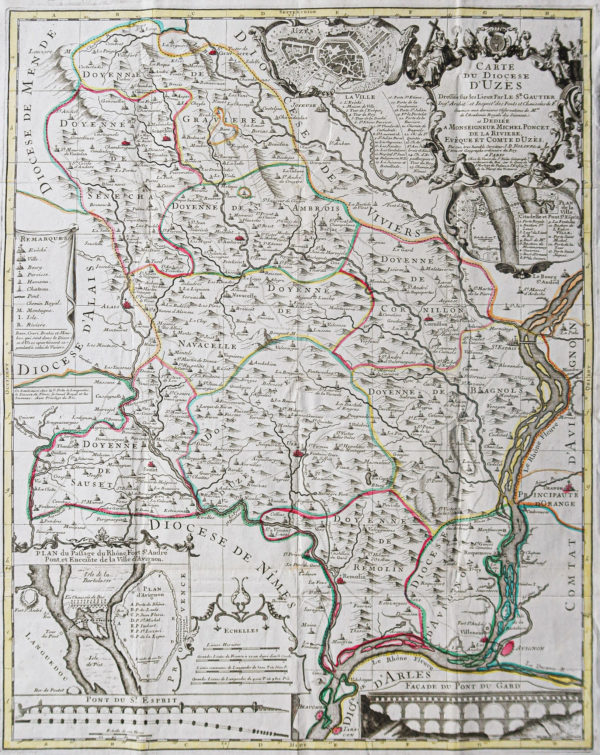 Carte ancienne - Diocèse d’Uzès