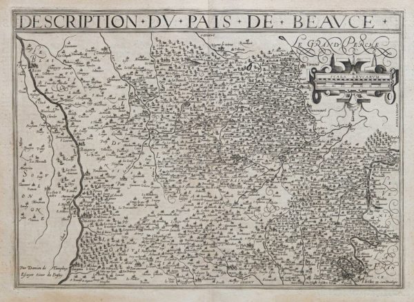 Carte géographique ancienne de la Beauce