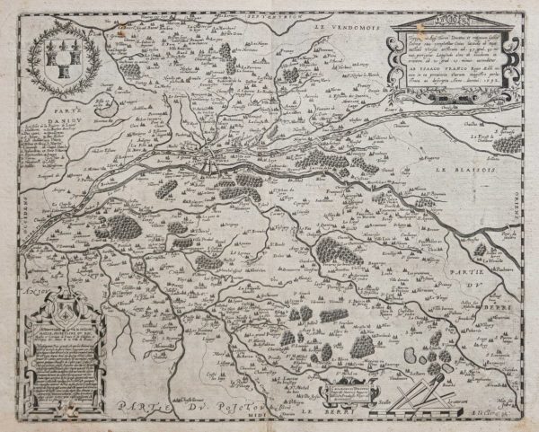 Carte géographique ancienne de la Touraine