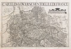 Carte géographique ancienne du gouvernement de l’Ile de France