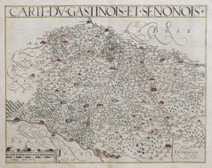 Carte géographique ancienne du Gatinais et du Senonais