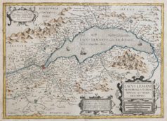 Carte géographique ancienne du lac de Genève - Léman