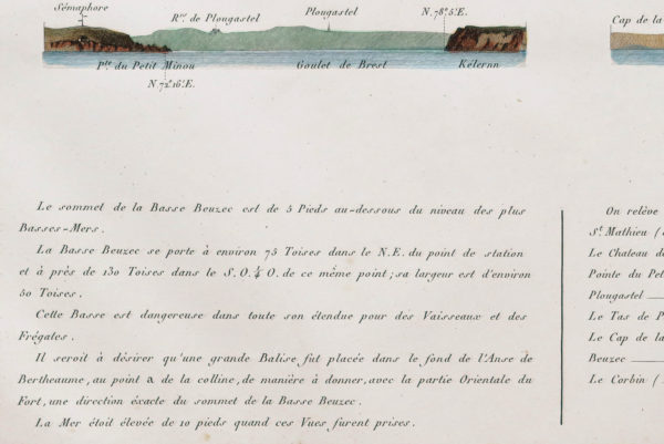 Gravure ancienne - Basse Beuzec - Fort de Berthaume - Plougonvelin