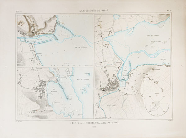Carte marine ancienne – Binic - Portieux - Paimpol