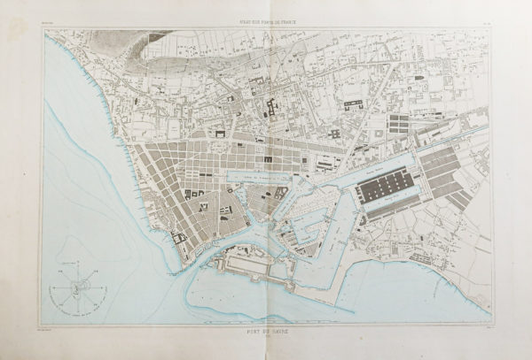 Carte marine ancienne – Port du Havre