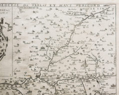 Carte géographique ancienne du Périgord et Sarlat