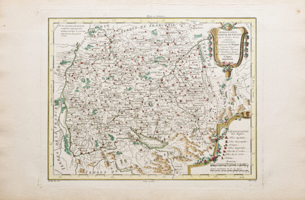 Carte géographique ancienne - Cercle de Souabe