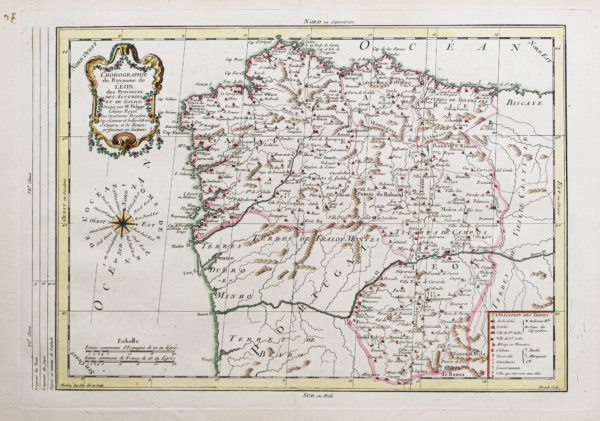 Carte chorographique ancienne - Galice - Espagne