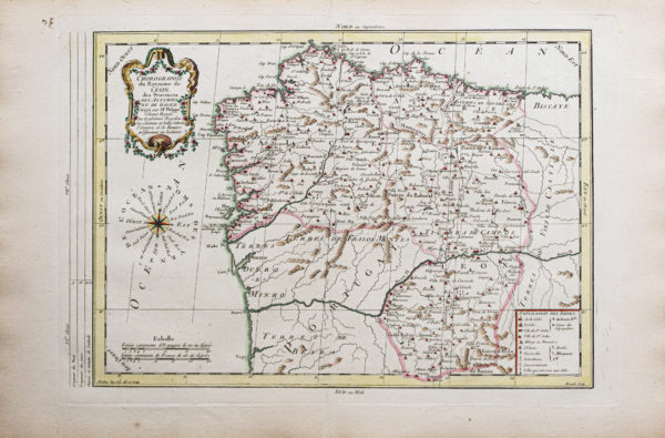 Carte chorographique ancienne - Galice - Espagne