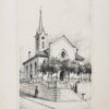 Lithographie du Temple Allemand de Chaux-de-Fonds